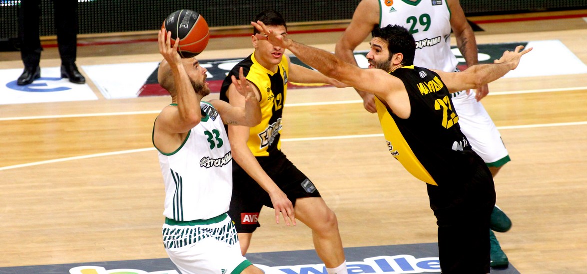 BASKET LEAGUE / 1ïò ÇÌÉÔÅËÉÊÏÓ / ÐÁÏ - ÁÅÊ (ÊÙÓÔÁÓ ÌÁÊÑÕÄÇÌÁÓ / Eurokinissi Sports)