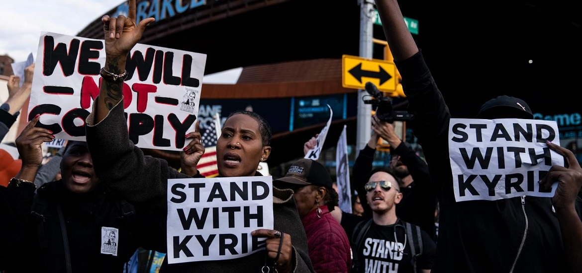 Kyrie Irving Demonstrators